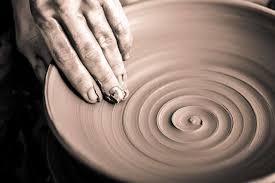 Artist making a bowl